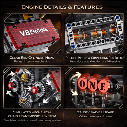 Motorized V8 Engine Building Kit